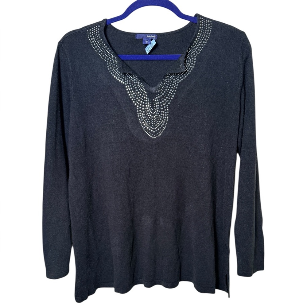 Basic Editions Black Studded Blouse